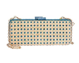 Raf&eacute; New York Alessandra Embroidered Long Clutch in Blue at Nordstrom, Size Small