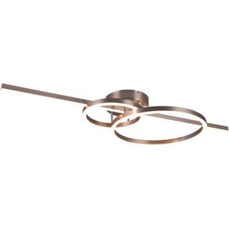 Trio Leuchten Montilla plafoniera bacchetta e doppio cerchio metallo acciaio con telecomando multifunzione l. 100CM led 54W 6300lm, 2700 - 6000K dimmerabile