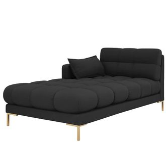BLOOMINGLOFT Design Chaiselongue Mamaia Strukturstoff Dunkelgrau
