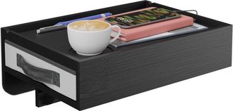 Relaxdays Relaxdays - Mesita De Noche Para Litera, Estante Cama Colgante, Mesilla Bamb&uacute;, 14x37x26,5 Cm, Caj&oacute;n Y Posavasos, Negro