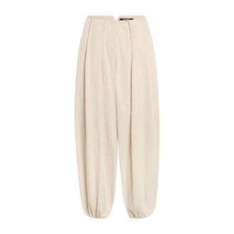 Jacquemus Dames, Broeken, Beige, Maat: 2XS Zijde