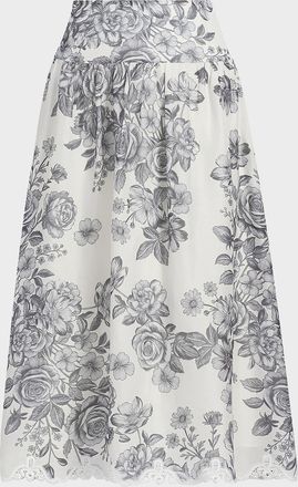 Kobi Halperin Lidia Floral-Print Midi Skirt
