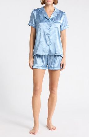 Tart Dixie Satin Shorts Pajamas in Branch Floral-Faded Denim at Nordstrom Rack, Size X-Large