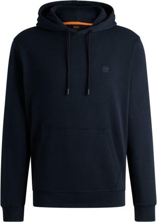 BOSS Cotton-terry hoodie with logo patch