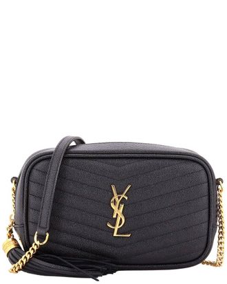 Saint Laurent Black Matelasse Chevron Leather Lou Camera Bag Mini (Authentic Pre-Loved)
