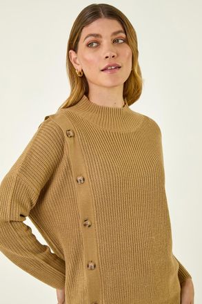Roman Side Buttoned Knit Jumper