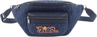 Dior Pre-owned Kaws Oblique Jacquard Shoulder Bag - Dames - Vintage Heuptassen - Blauw - ONE Size - Vintage