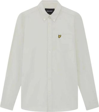 Lyle & Scott Plain Oxford Shirt - Heren - Casual Overhemden - Wit - XL - Katoen - Overhemden
