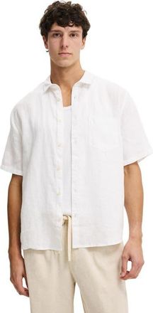 Cotton On Mens Relaxed Linen Short Sleeve Shirt in White at Nordstrom, Size X-Small