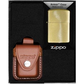 OEM Juego De Encendedores Zippo De Lat&oacute;n Cepillado Con Armadura Pesada, Regalo N.&deg; 4