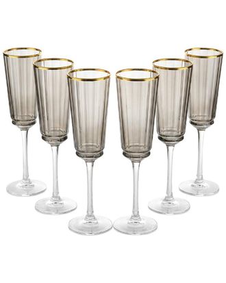 Barski Set Of 6 Champagne Flutes