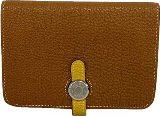 Herm&egrave;s Gold Togo Leather Coin Purse/Coin Case (Pre-Owned)
