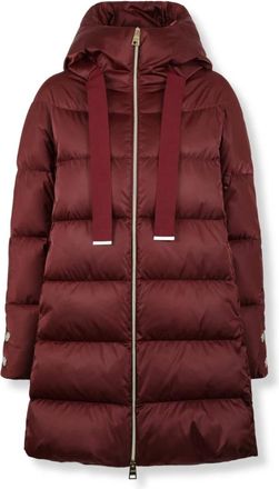 Herno Abrigo de plum&oacute;n corte en A - Coats - Mujer - Rojo - L