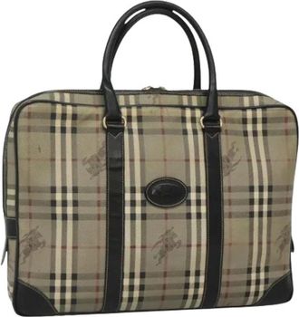 Burberry Pre-owned Handbags, female, Gray, Size: ONE SIZE Pre-owned Vintage Business Bag