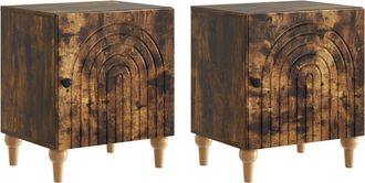vidaXL Armario De Noche 2 Uds. Roble Ahumado 43 X 34,5 X 50 Cm Vidaxl