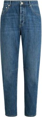 Brunello Cucinelli Lightweight denim five-pocket trousers in Medium Denim at Nordstrom, Size 50 It
