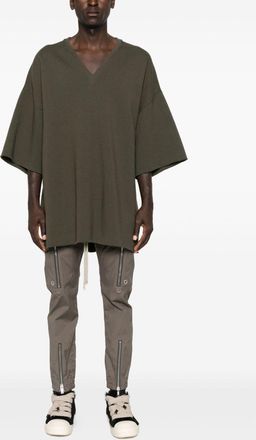 Rick Owens Mens V Tommy T-shirt - Dark Green Cotton - One Size