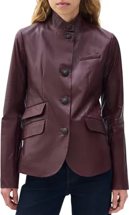 Rag & Bone Slade Leather Blazer in Burgundy at Nordstrom, Size 10