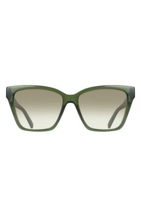 Ferragamo 57mm Rectangle Sunglasses in Transparent Khaki at Nordstrom