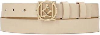 Kazar Heldere leren riem met een opvallende gesp - Dames - Riemen - Beige - 110 CM - Accessoires