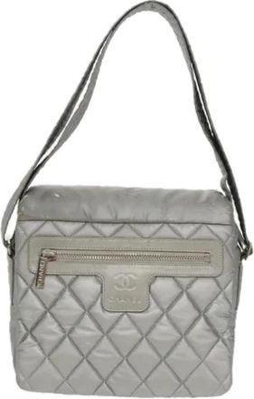 Chanel Pre-owned Canvas chanel-bags - Dames - Vintage Schoudertas - Grijs - ONE Size - Leer - Vintage