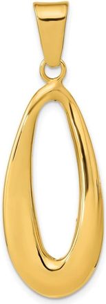 Diamond2Deal 14k Yellow Gold Polished Hollow Oval Pendant