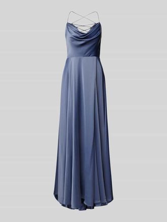 Vera Mont Abendkleid mit Wasserfall-Ausschnitt in Hellblau, Gr&ouml;&szlig;e 38