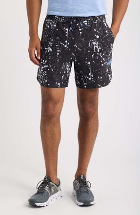 Legends Luka 7-Inch Lined Performance Shorts in Graffiti Drip Black at Nordstrom, Size Xx-Large