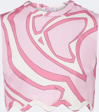 Pucci Labirinto cotton-blend jersey crop top