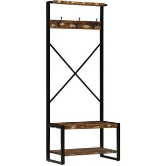 vidaXL Vidaxl - Perchero Multicolor Madera Maciza Reciclada 80x40x190 Cm