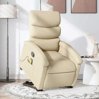 vidaXL Vidaxl - Silla De Masaje Reclinable De Pie De Tela Color Crema