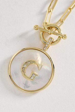Melinda Maria Love Letters Initial Medallion Necklace