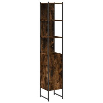 vidaXL Armario De Ba&ntilde;o Madera Ingenier&iacute;a Roble Ahumado 33x33x185,5 Cm Vidaxl