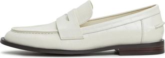 Cesare Gaspari Witte Loafers met Blokhak - Dames - Loafers - Wit - 36 EU - Leer - Schoenen
