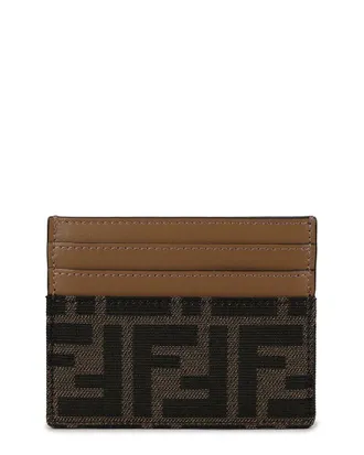 Fendi Fendi Brown Ff Jacquard Fabric Flat Card Wallet (Authentic Pre-Loved)