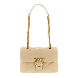 Pinko Classic Love Puff Crossbody Bag - Dames - Schoudertassen - Beige - ONE Size - Leer - Tassen