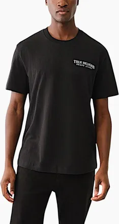 True Religion Mens True Religion 108677 Mens T Shirts Embroidered Cotton Tee - Black - Size: 36