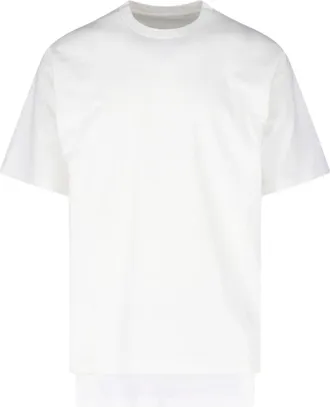 Maison Margiela Asymmetrical Hem White Cotton T-Shirt