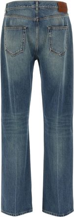 Alexander McQueen Mens Blue Cotton Straight-Leg Jeans Clothing