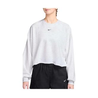 Nike Fitness, Dames, Wit, XL, Katoen, Chill Terry Oversized Crew-Neck Sweatshirt