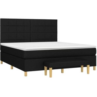vidaXL Vidaxl - Cama Box Spring Con Colch&oacute;n Tela Negro 160x200 Cm