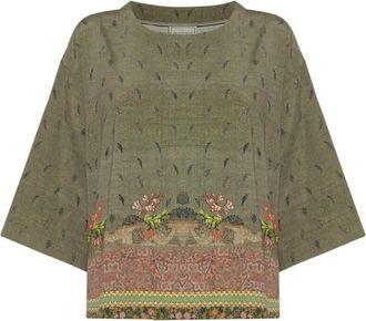 Pierre-Louis Mascia Boxy Kimono Top - Dames - Blouses - Groen - L - Overhemden