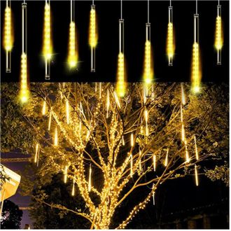 Trade Shop Trade Shop - Luz Natal De Natalizie Led Effetto Piogetto Stella Cadente Bianco Caldo