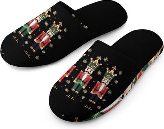 Generic Christmas Nutcrackers Cotton Slippers for Men Memory Foam House Slippers Soft Anti-skid Sole Indoor Outdoor Shoes