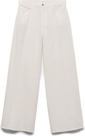 Mango Straight Leg Cotton Pants in White at Nordstrom, Size Xx-Large