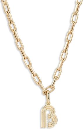 Adina Reyter Pendente Initial in oro giallo 14kt con diamanti