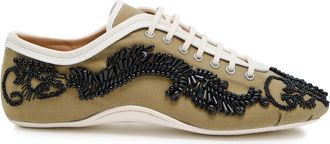Dries Van Noten Embellished Twill Sneakers - Brown - 38 (IT38 / UK5)