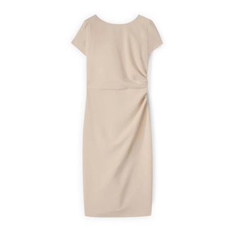 Motivi Sheathjurk van cr&ecirc;pe met draperie - Dames - Feestkleedjes - Beige - S - Polyester - Kleedjes