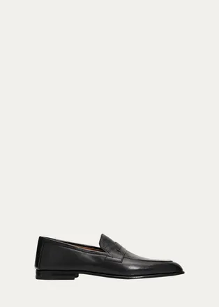Bergdorf Goodman Mens Patent-Finish Buffalo Leather Derby Shoes