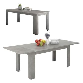 Dmora Mesa De Comedor Extensible, Made In Italy, Mesa Moderna Con Extensiones, Consola Extensible, 160 / 210x90h75 Cm, Color Gris Ceniza, Con Embalaje Refor